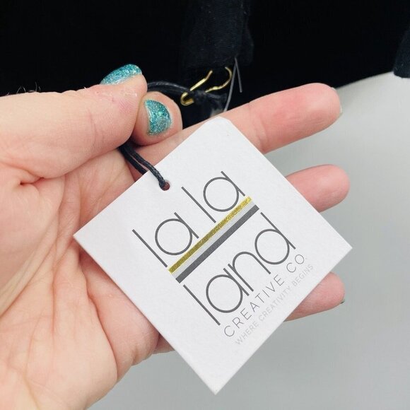 La La Land Creative Co Womens Medium Vote Tshirt Crop Top Happy Face Black 2429 - Picture 7 of 8